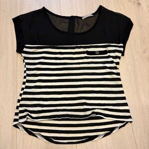 Charlotte Russe Black and White Striped Tee